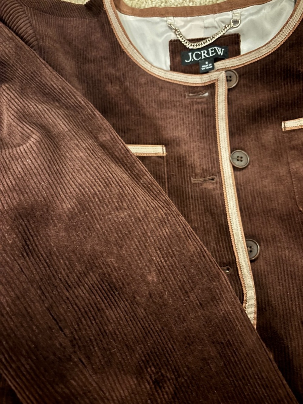 NWOT J. Crew Patch Pocket Lady Jacket French Press Brown Corduroy Jacket - Picture 3 of 11
